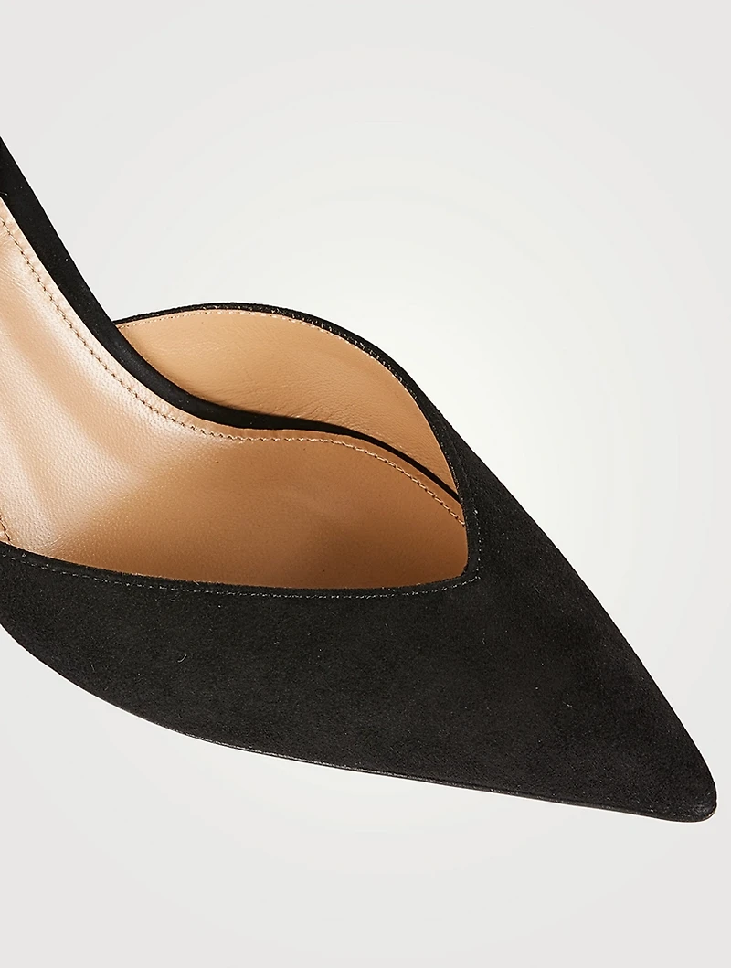 V Plexi Suede Slingback Pumps