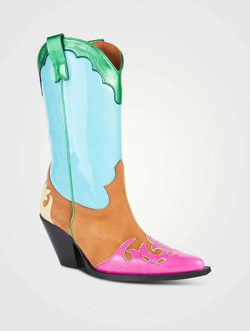 Mixed-Media Western Boots