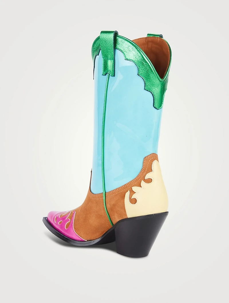 Mixed-Media Western Boots