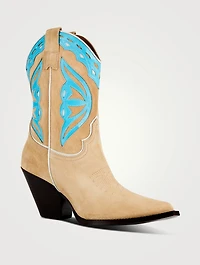 Suede And Leather Western Boots