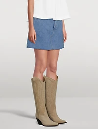 Suede Knee-High Western Boots