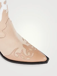 Suede And Leather Knee-High Western Boots