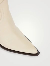 Croc-Embossed Leather Western Boots