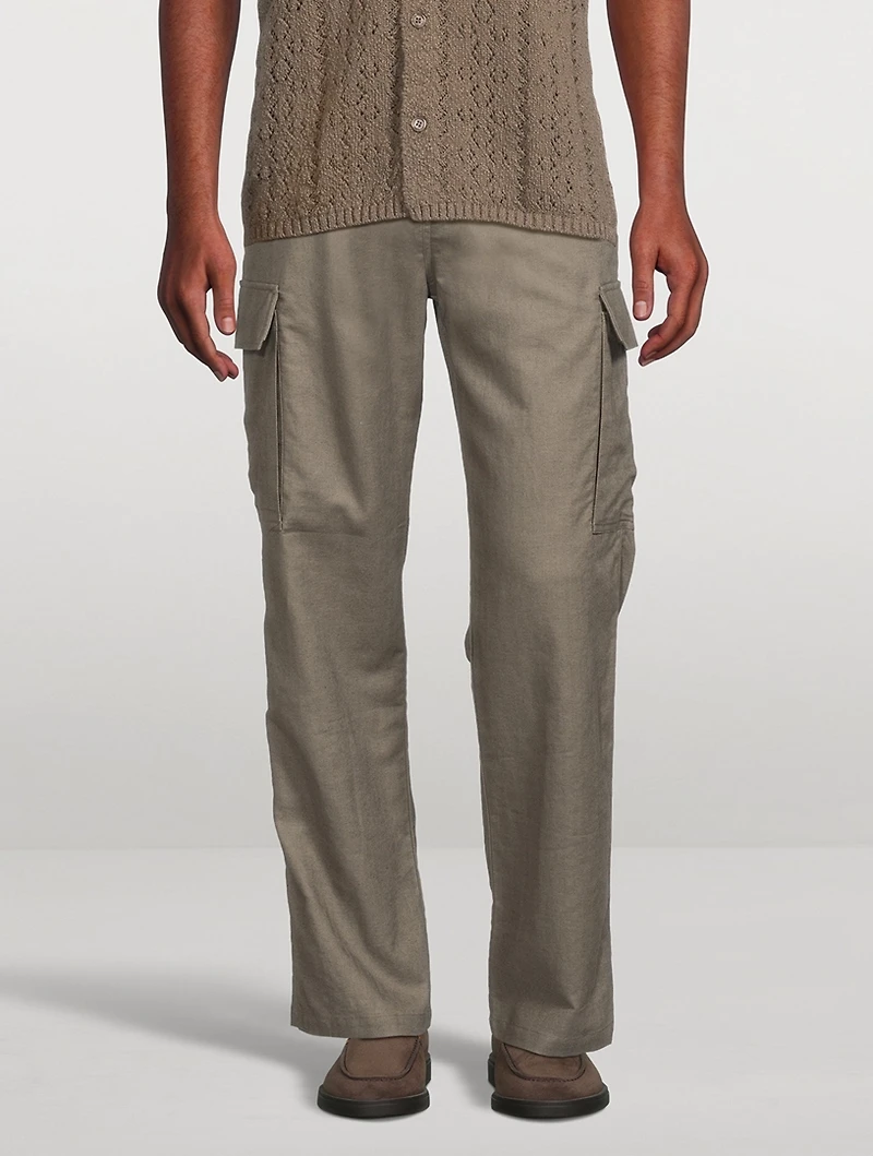Jabari Cotton And Linen Cargo Pants