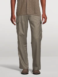 Jabari Cotton And Linen Cargo Pants