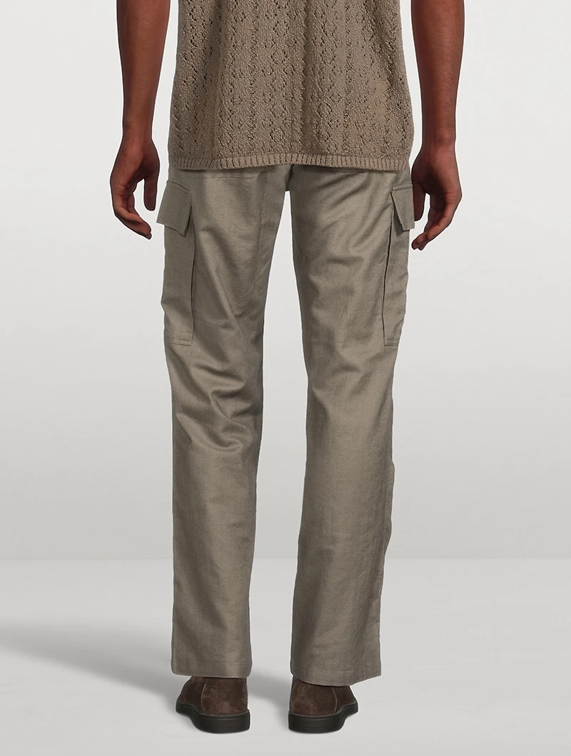 Jabari Cotton And Linen Cargo Pants