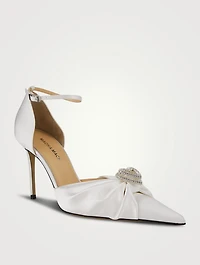 Double Heart Satin Pumps