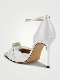 Double Heart Satin Pumps