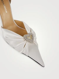 Double Heart Satin Pumps