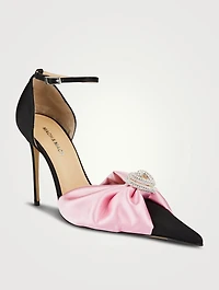 Double Heart Satin Pumps