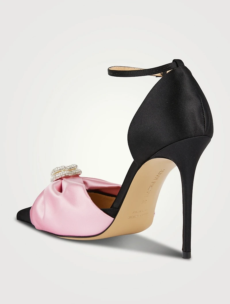 Double Heart Satin Pumps