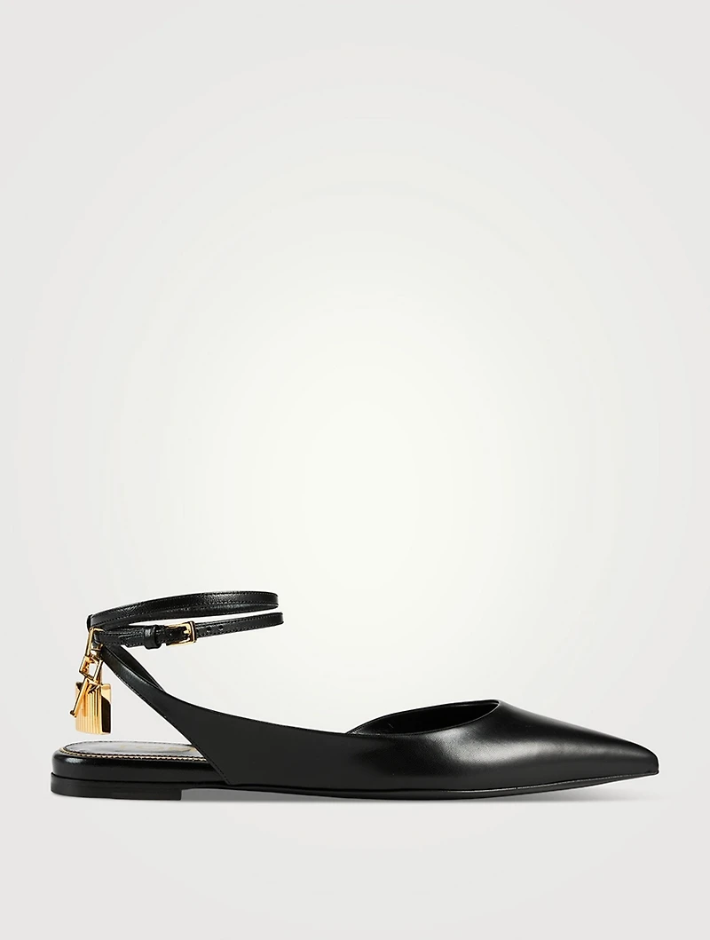 Leather Ballet Flats With Padlock