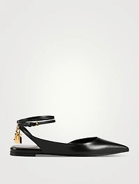 Leather Ballet Flats With Padlock