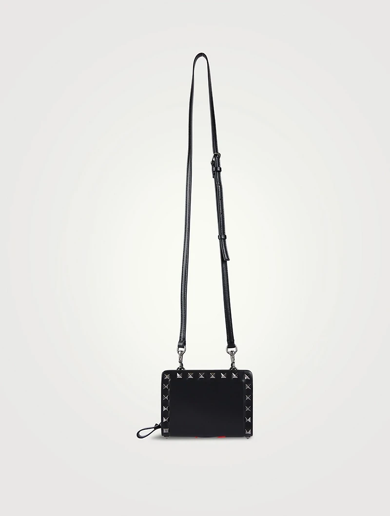 Rockstud Leather Neck Wallet