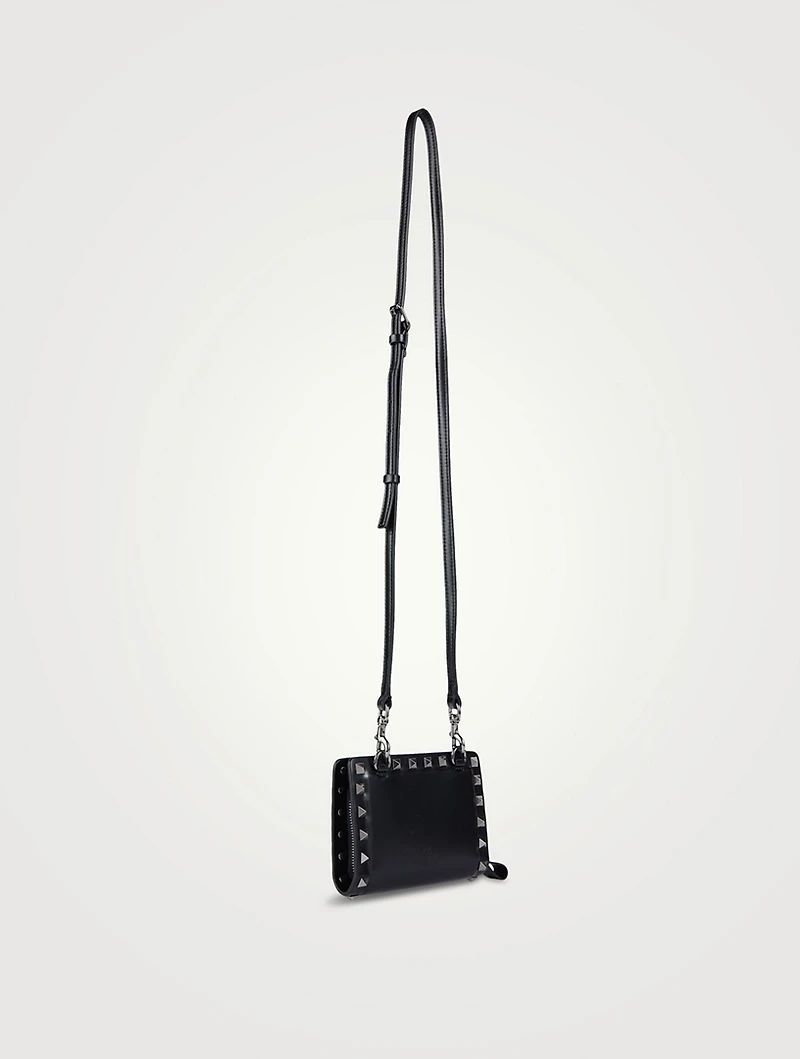Rockstud Leather Neck Wallet