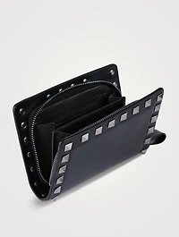 Rockstud Leather Neck Wallet