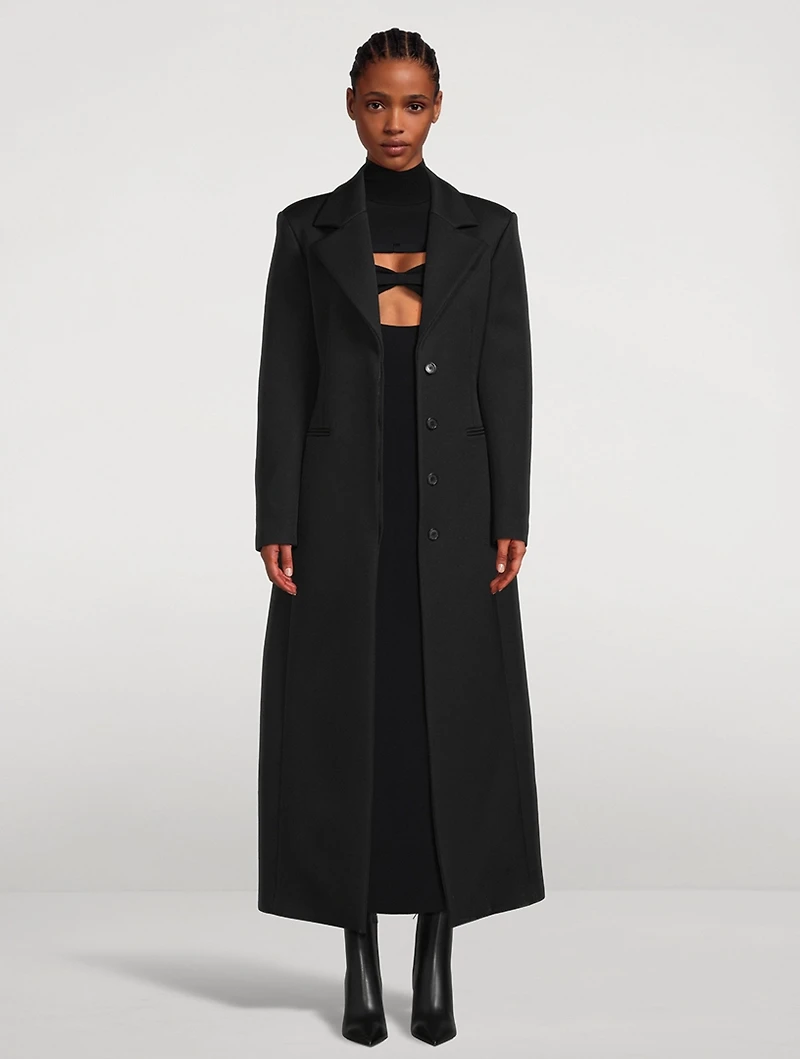 Techno Wool Single-Breasted Coat