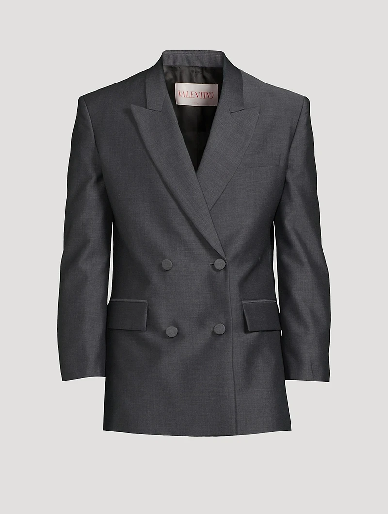 Double-Breasted Mohair And Wool Blazer