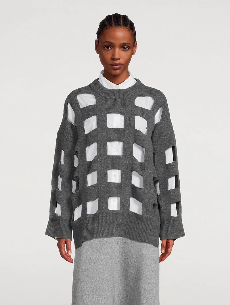 Cut-Out Wool Sweater