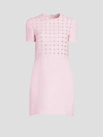 Crepe Couture Embellished Mini Dress
