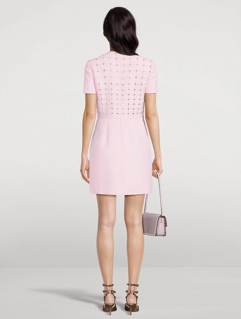 Crepe Couture Embellished Mini Dress