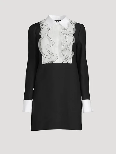 Crepe Couture Ruffled Mini Dress