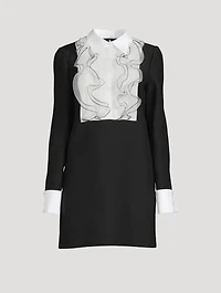 Crepe Couture Ruffled Mini Dress