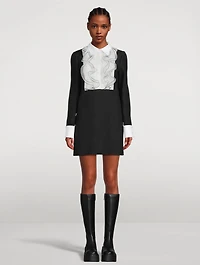 Crepe Couture Ruffled Mini Dress