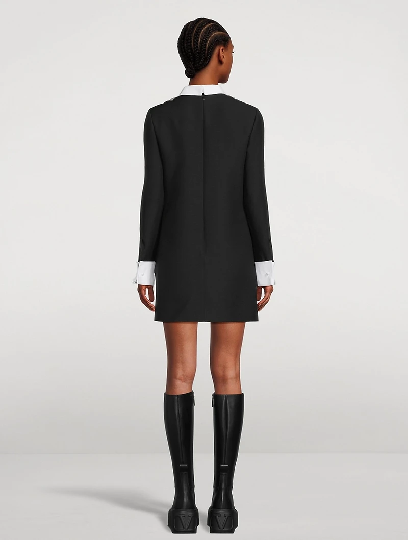 Crepe Couture Ruffled Mini Dress