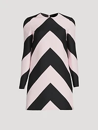 Crepe Couture Shift Dress Chevron Print
