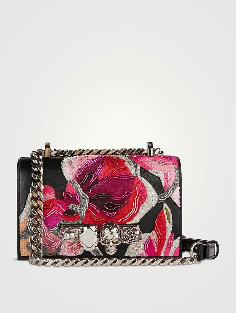 Mini Jewelled Embroidered Leather Satchel