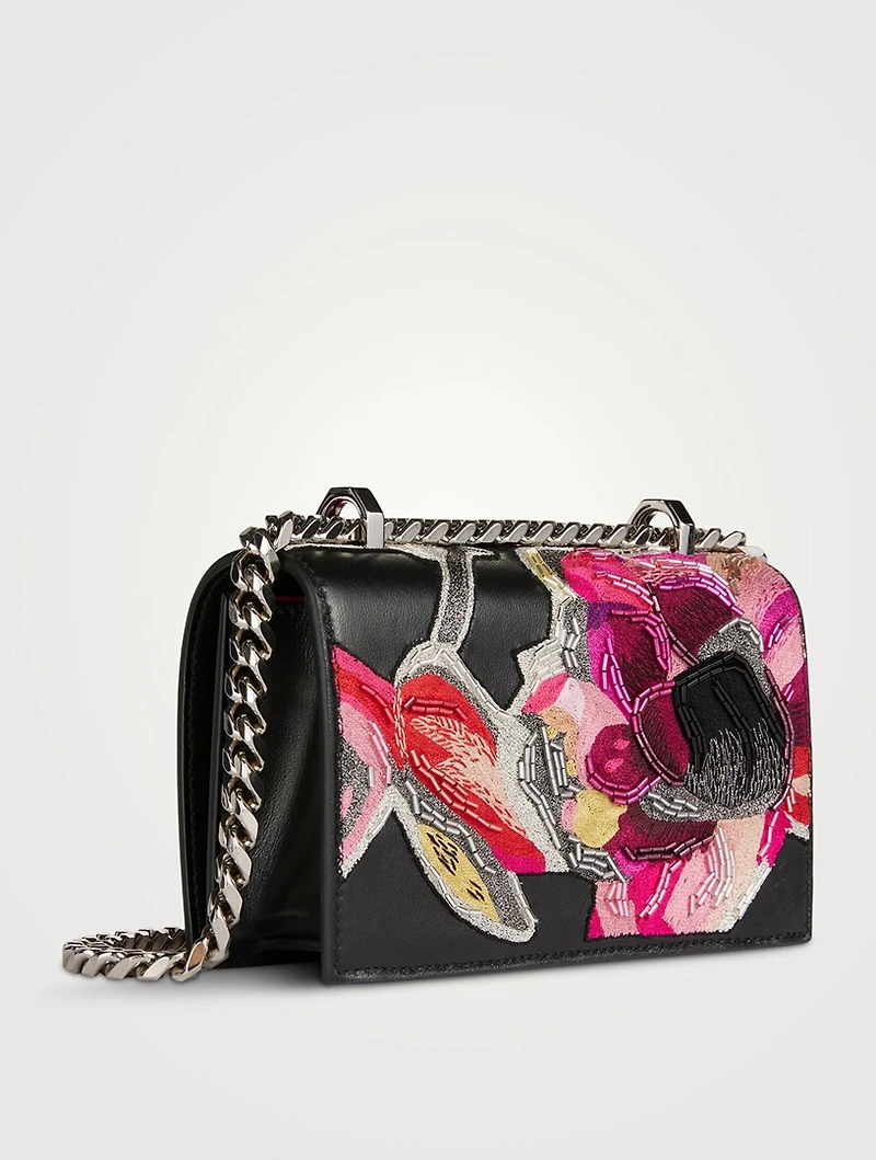 Mini Jewelled Embroidered Leather Satchel