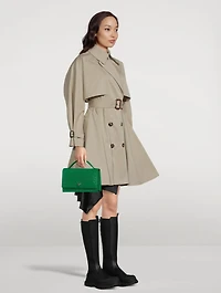 Medium Skull Croc-Embossed Leather Top Handle Bag