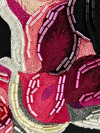 Knuckle Embroidered Leather Clutch