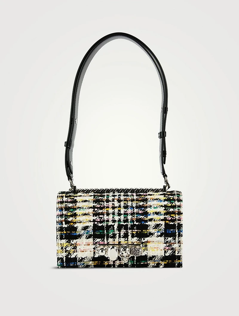 Mini The Biker Jewelled Tweed And Leather Satchel