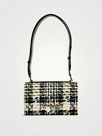 Mini The Biker Jewelled Tweed And Leather Satchel