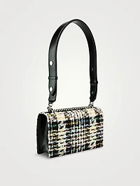 Mini The Biker Jewelled Tweed And Leather Satchel