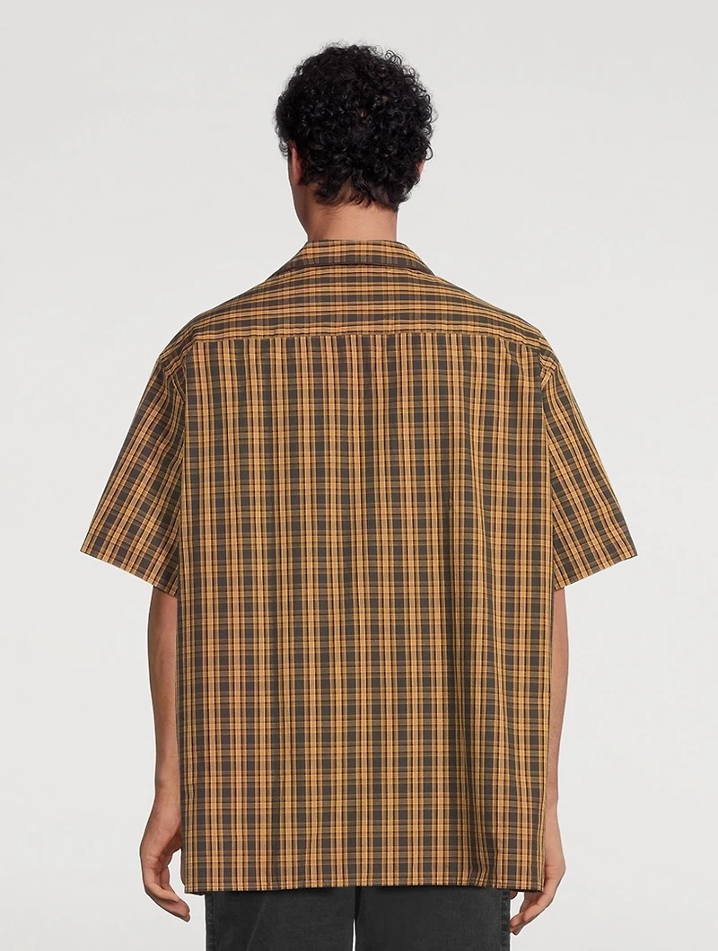 Cotton Short-Sleeve Shirt Check Print