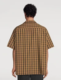 Cotton Short-Sleeve Shirt Check Print