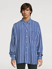 Fluid Striped Long-Sleeve Shirt
