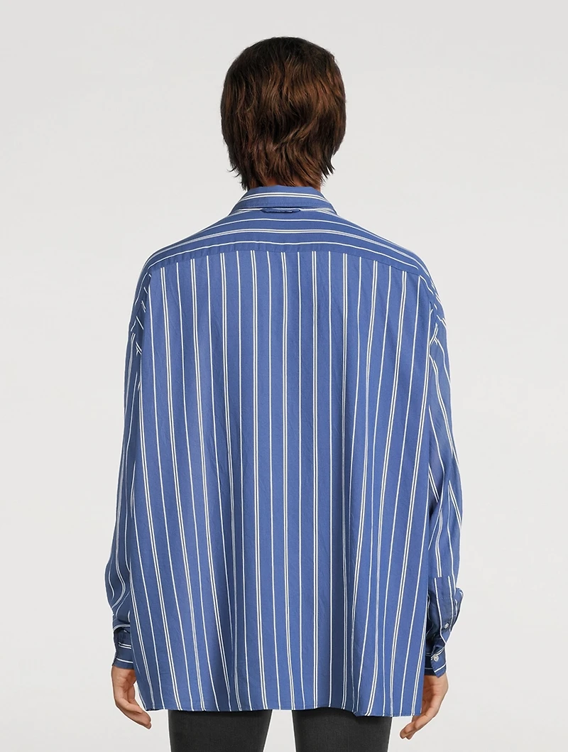 Fluid Striped Long-Sleeve Shirt