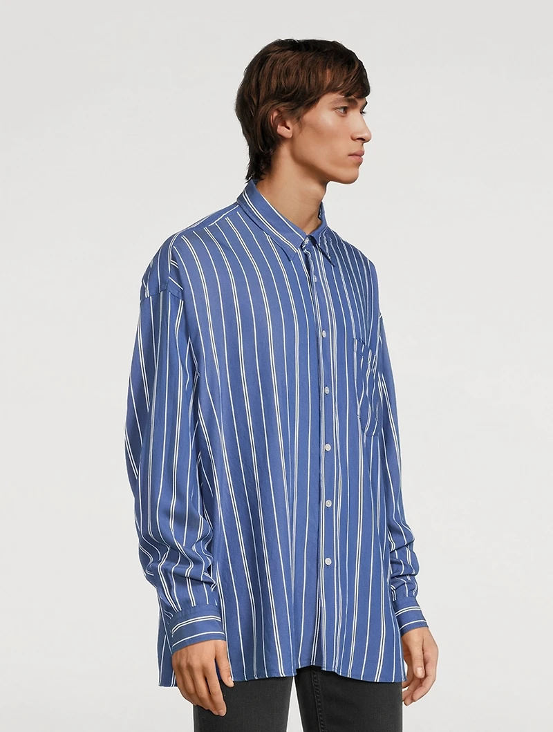 Fluid Striped Long-Sleeve Shirt