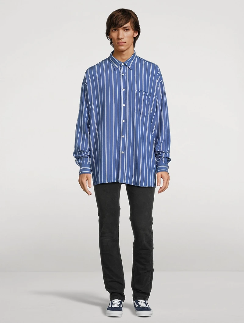 Fluid Striped Long-Sleeve Shirt