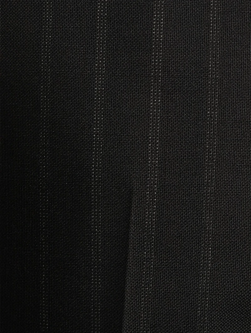 Wool-Blend Pinstripe Relaxed Pants