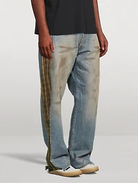 Deconstructed Relaxed Jeans With Poplin Check