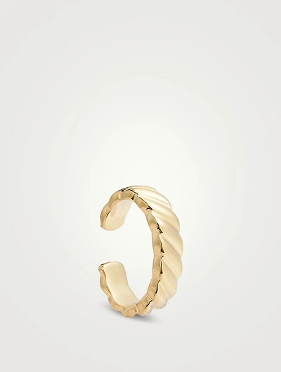 18K Gold Thin Braid Ear Cuff