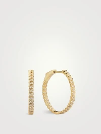 Luna 18K Gold Hoop Earrings With Diamonds