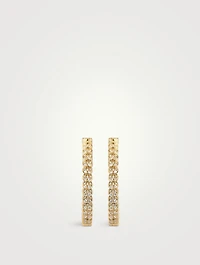 Luna 18K Gold Hoop Earrings With Diamonds