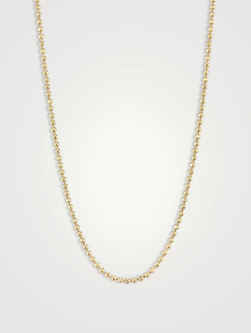 Medium 14K Gold Bolita Chain Necklace - 18-inch