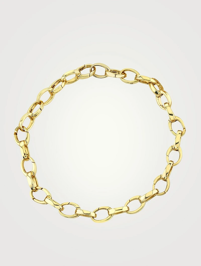 14K Spring Clip Chain Bracelet - 7-Inch